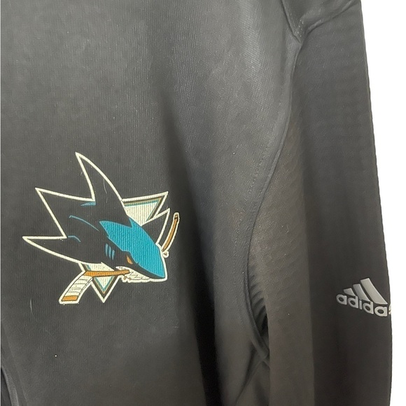 Adidas Climaheat warm up jacket with San Jose sharks hockey emblem. Size Large. - Picture 4 of 5